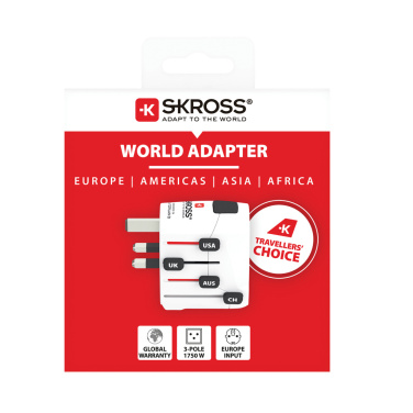 Logo trade corporate gifts image of: SKROSS Pro 3-Pole World Travel Adapter